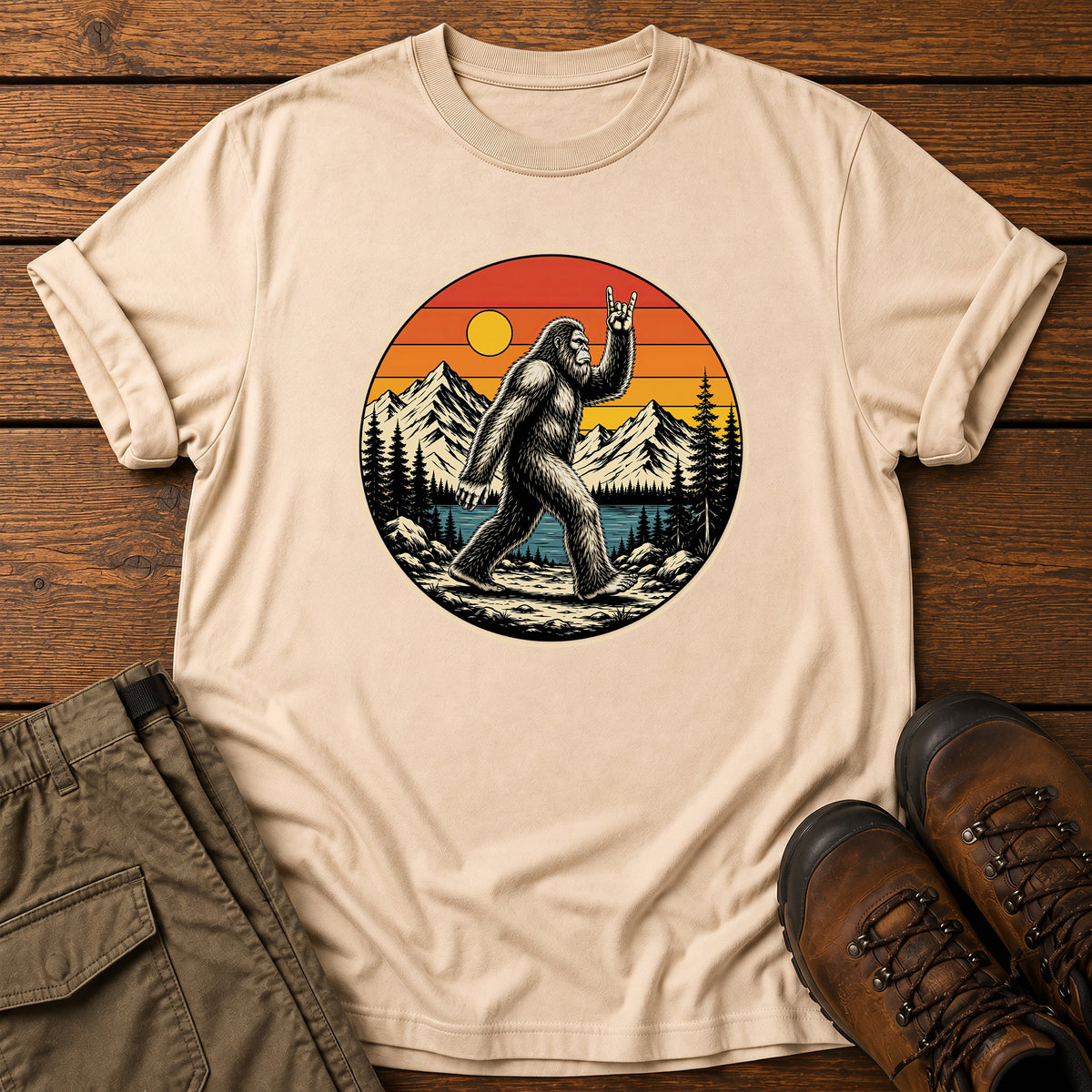 Bigfoot Rock On T-Shirt