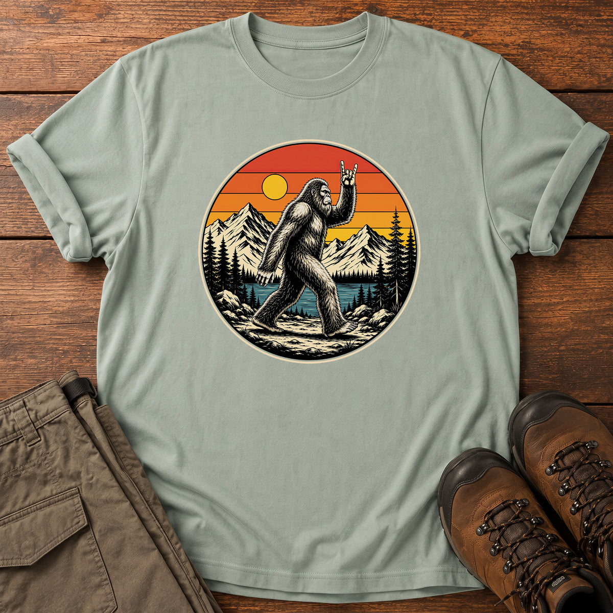 Bigfoot Rock On T-Shirt