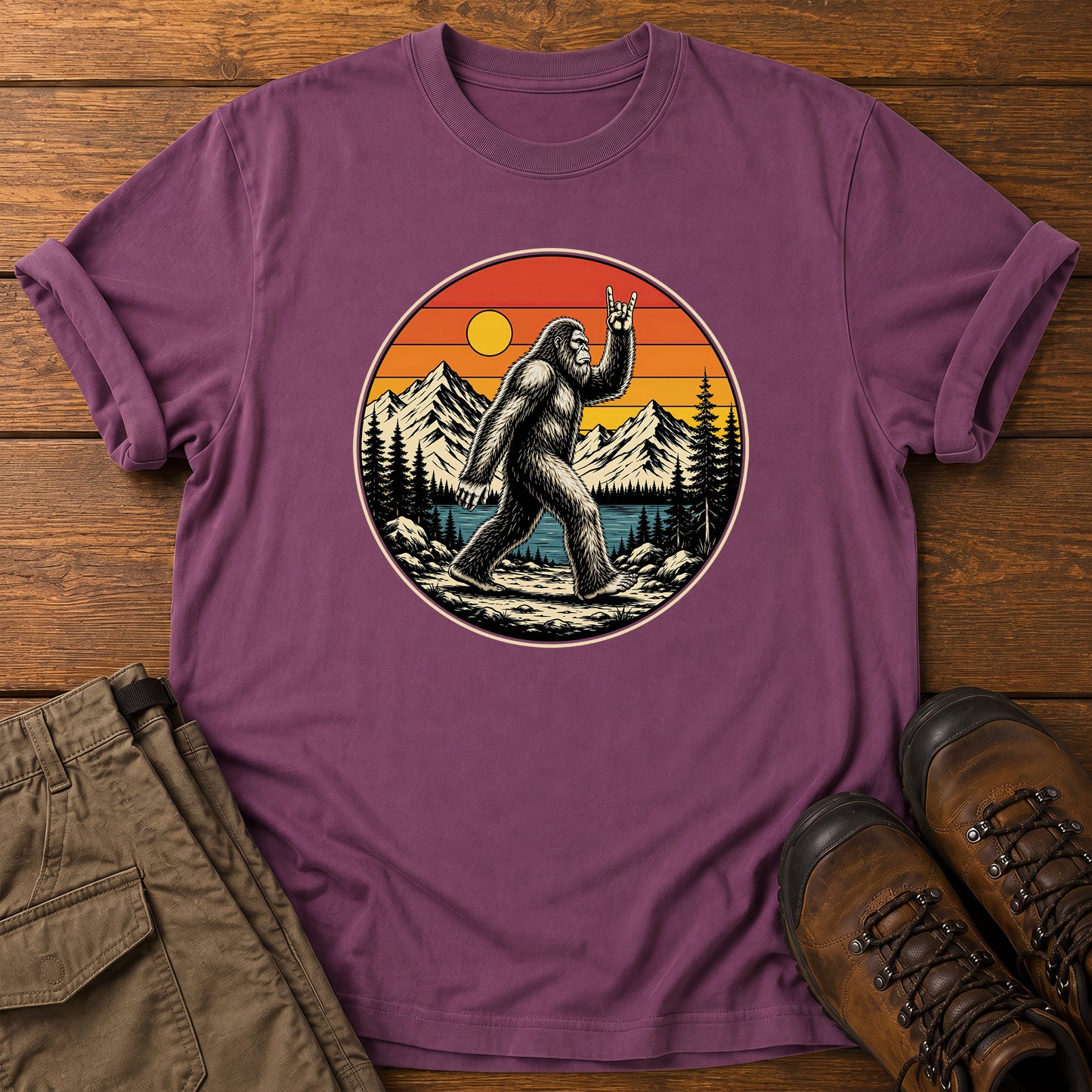Bigfoot Rock On T-Shirt