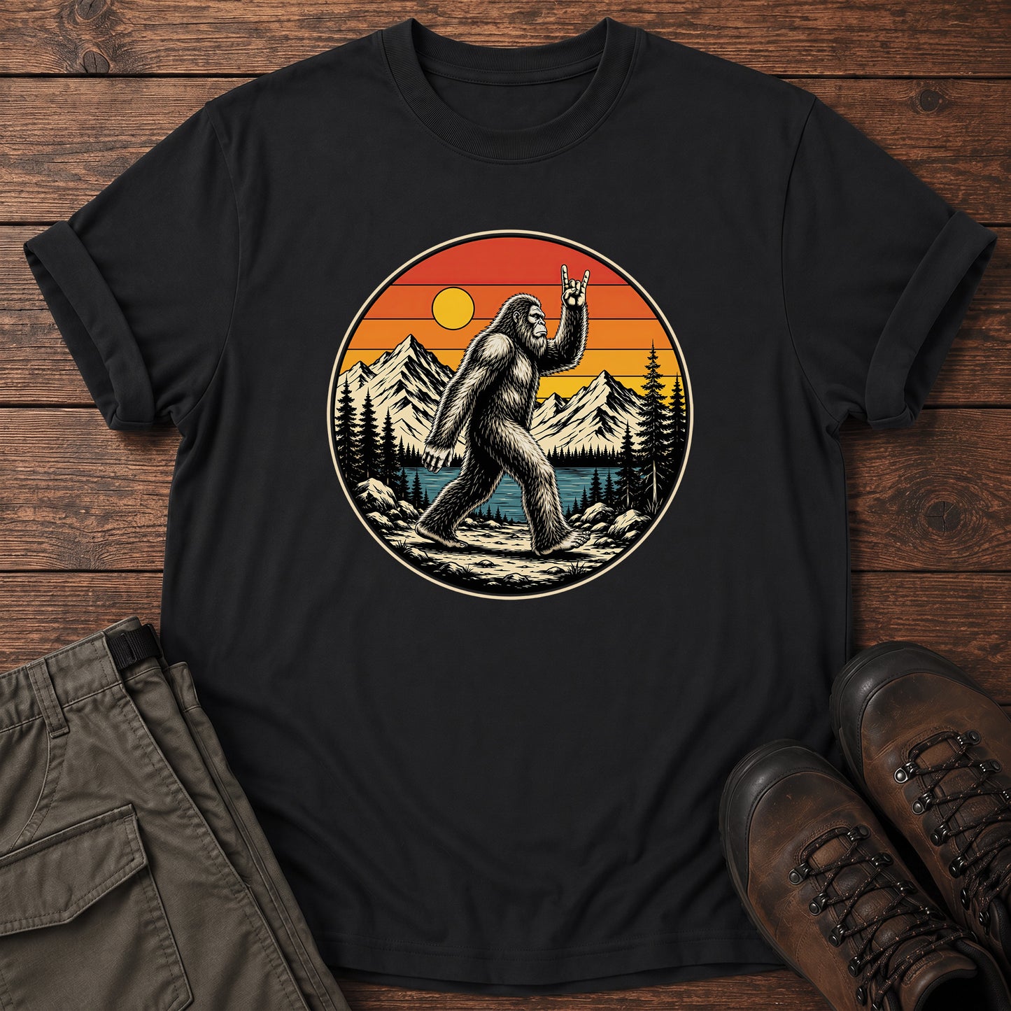 Bigfoot Rock On T-Shirt