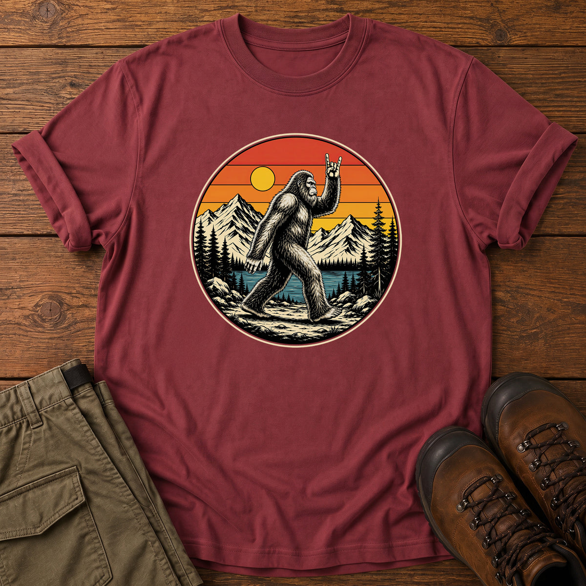 Bigfoot Rock On T-Shirt