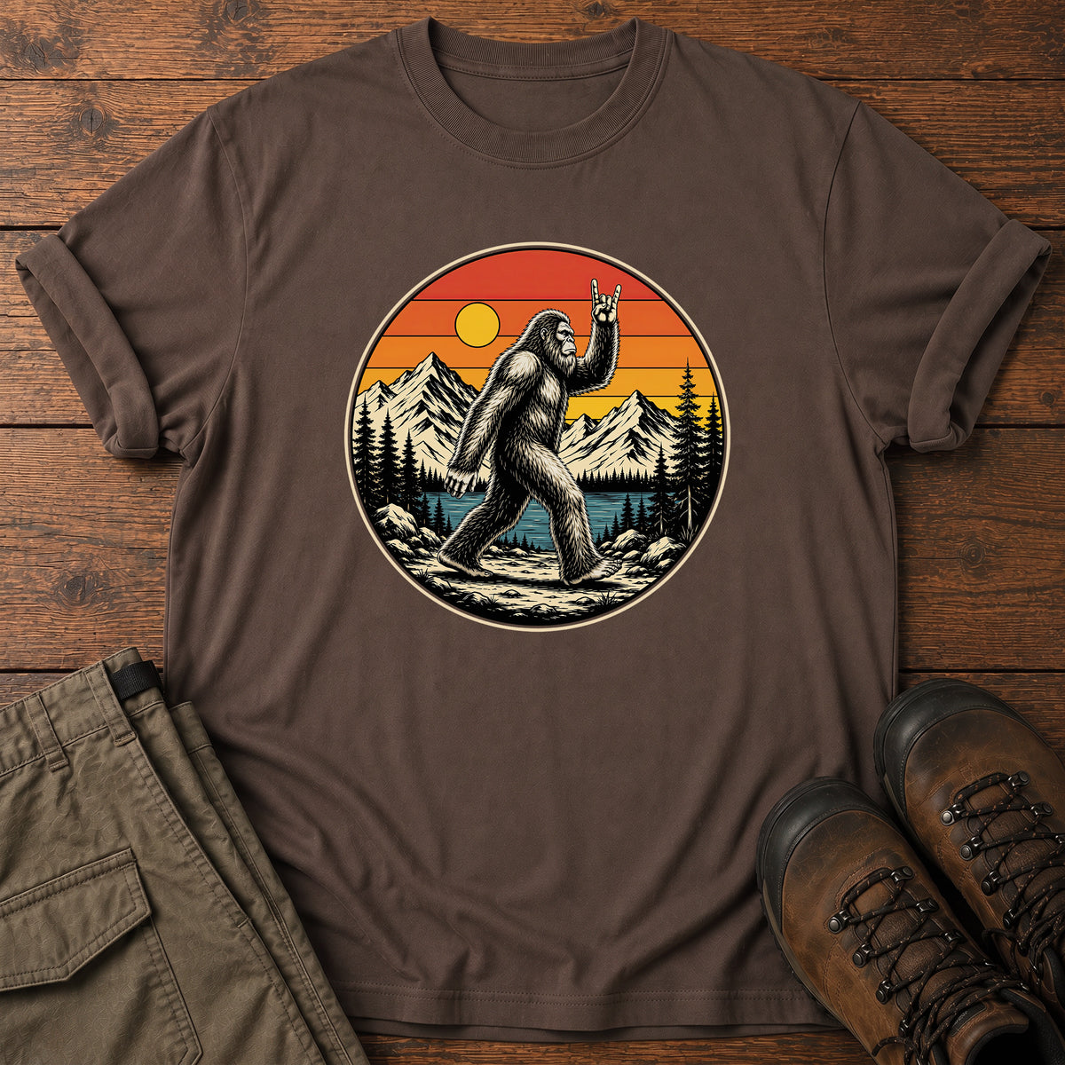 Bigfoot Rock On T-Shirt
