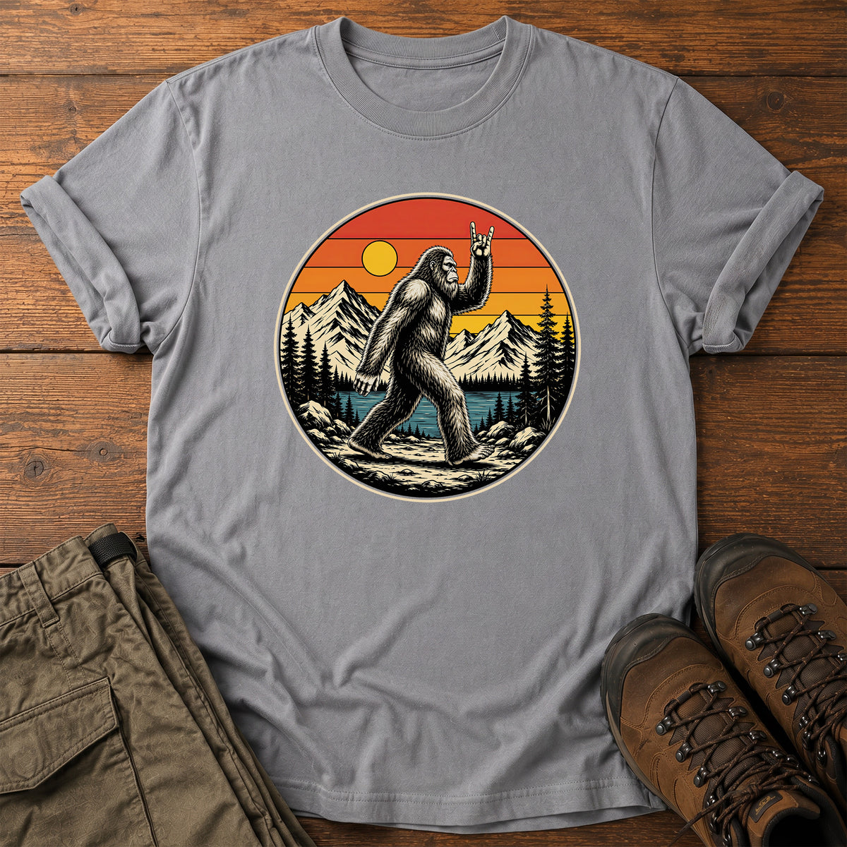 Bigfoot Rock On T-Shirt