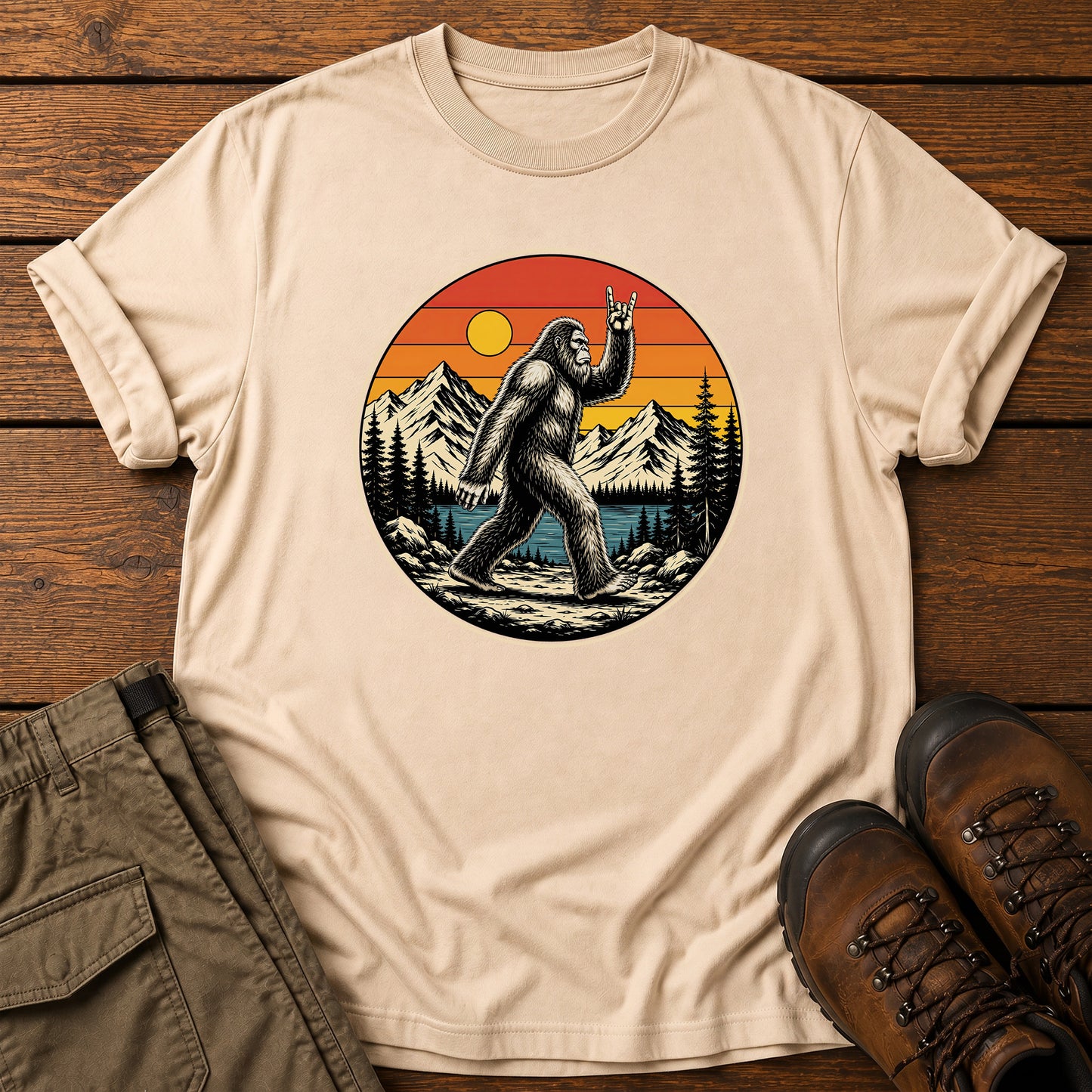 Bigfoot Rock On T-Shirt